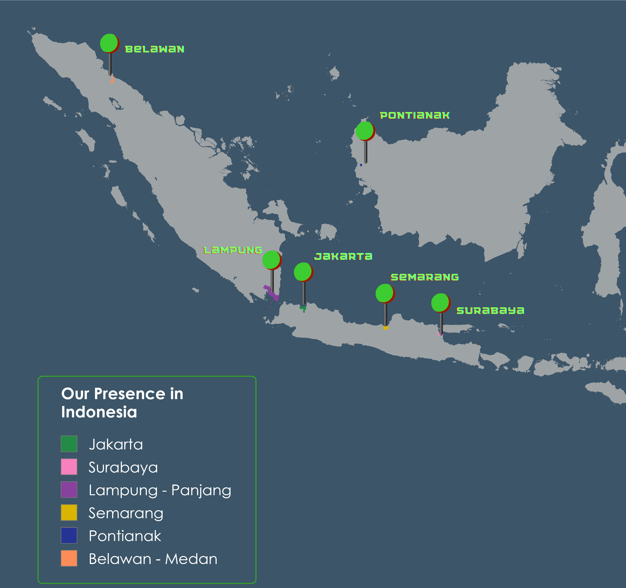 Map of our presence in Indonesia